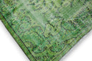 Pure green vintage rug - G533