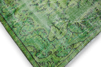 Pure green vintage rug - G533
