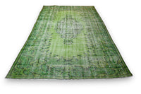 Pure green vintage rug - G533