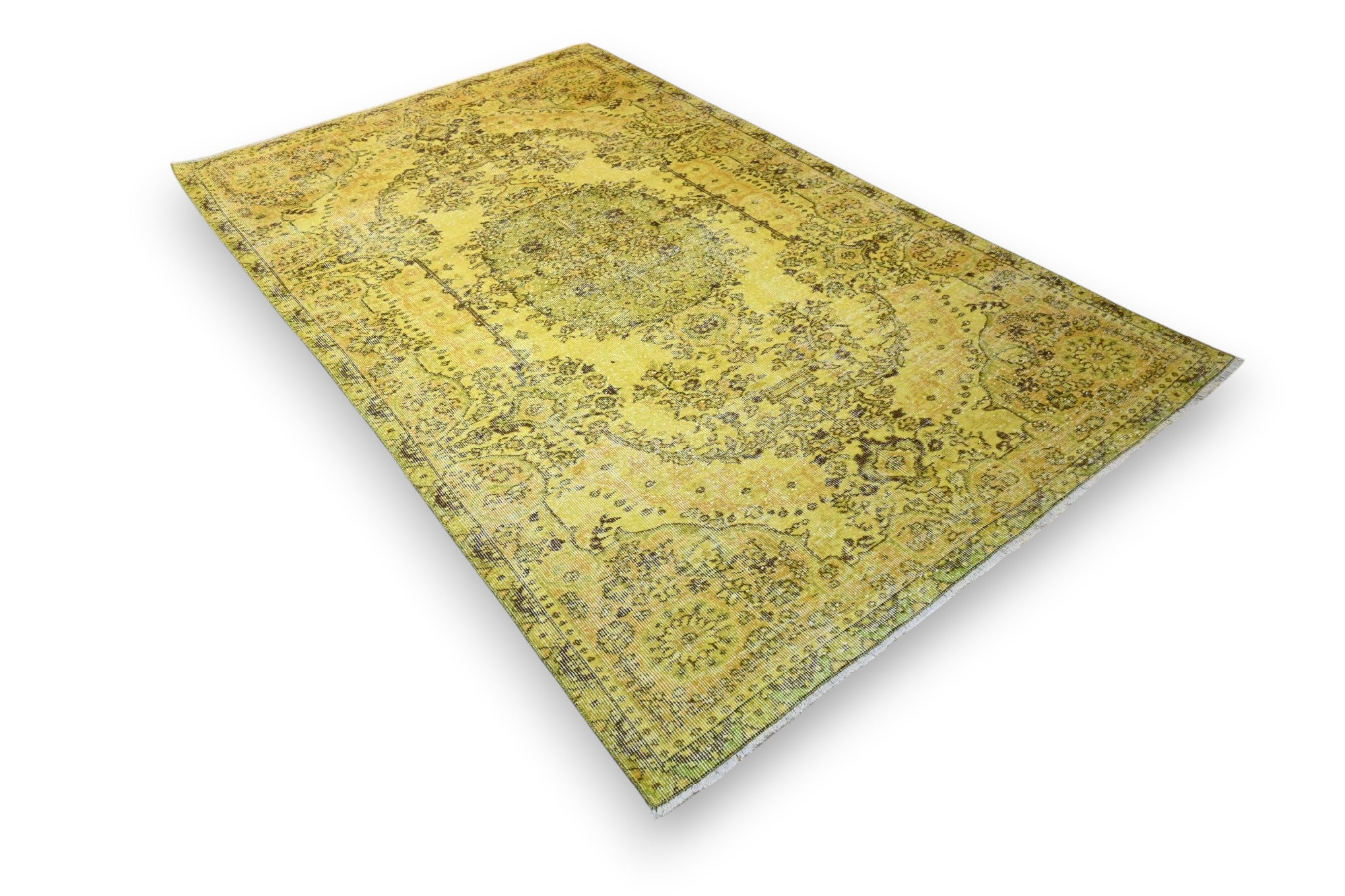 Stately Yellow Vintage Rug - G535