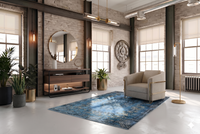 Statig blauw vintage vloerkleed - G520