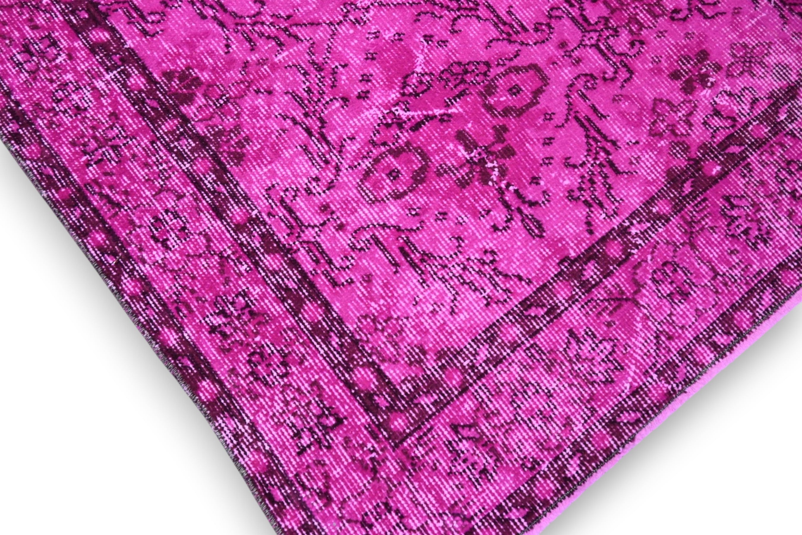 Fuchsia vintage vloerkleed - G524
