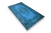 Vurig blauw vintage kleed - G541