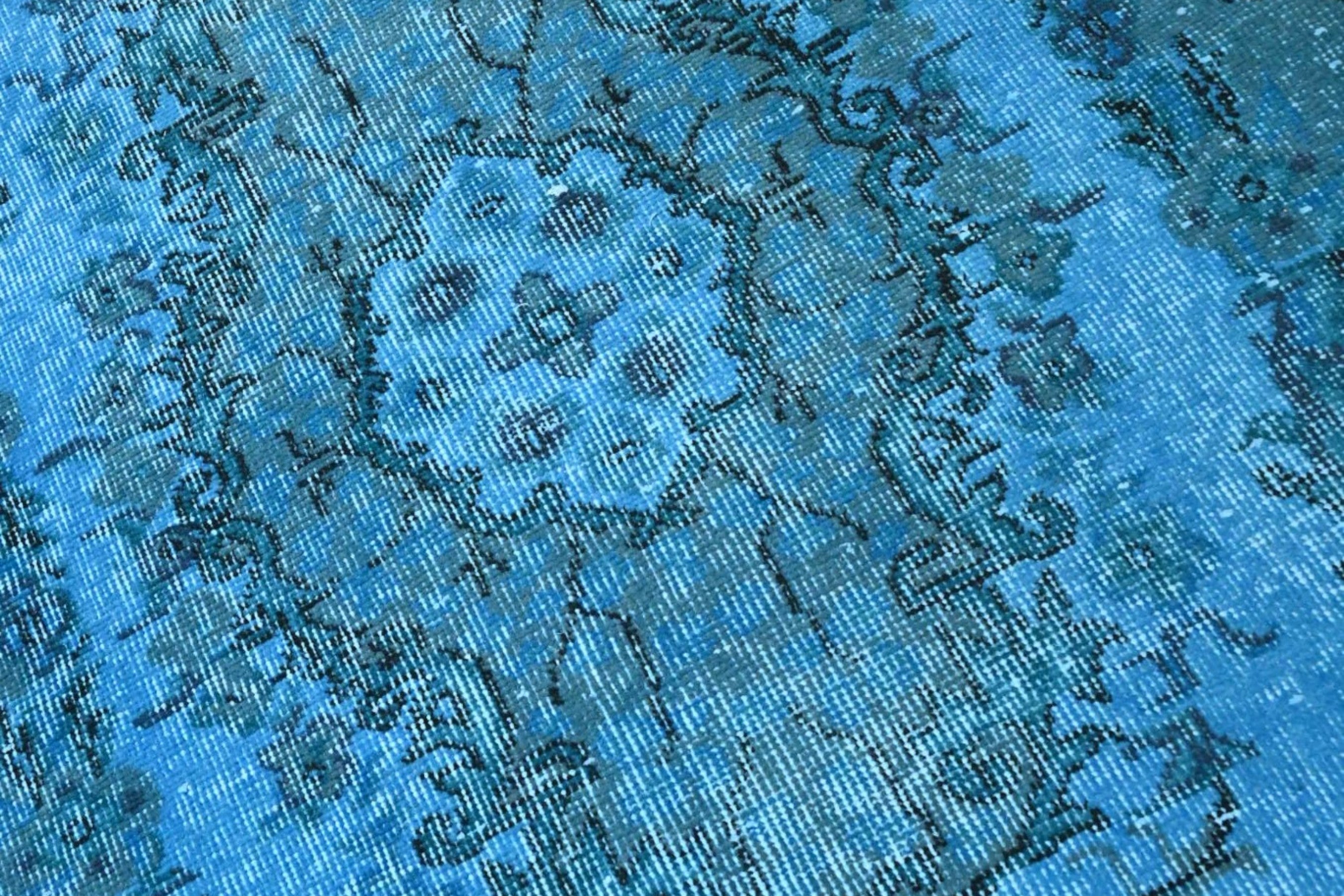 Vurig blauw vintage kleed - G541