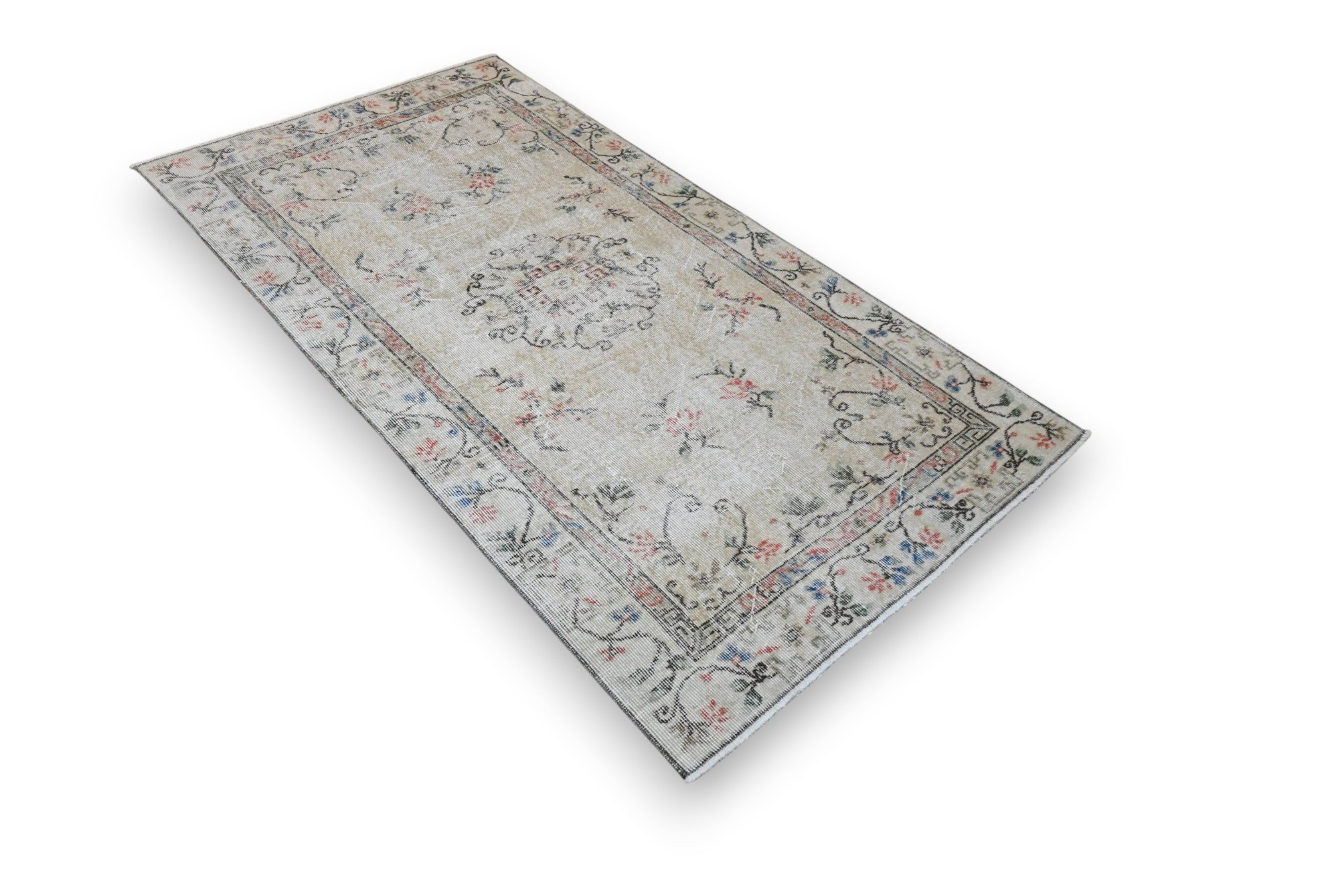 Subtiel beige vintage vloerkleed - G542