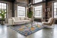 Kleurrijk tegeldesign vintage vloerkleed - G548