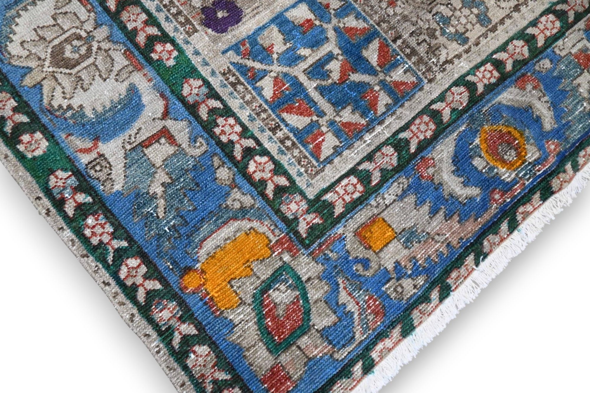 Kleurrijk tegeldesign vintage vloerkleed - G548