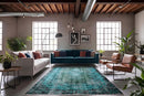 Statig turquoise vintage kleed - G565