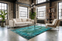 Statig turquoise vintage kleed - G565