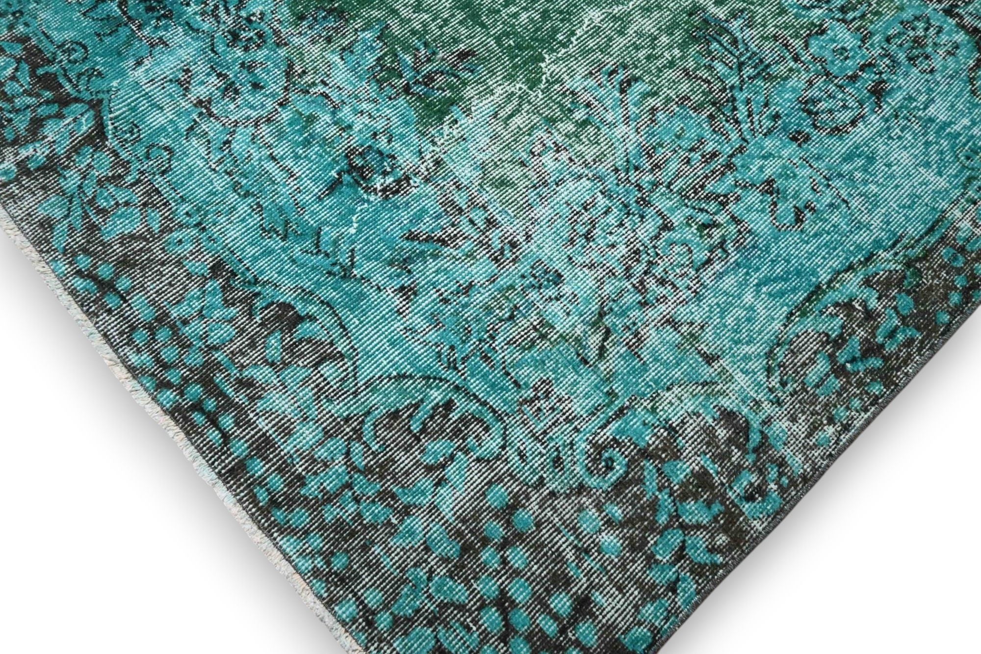 Statig turquoise vintage kleed - G565