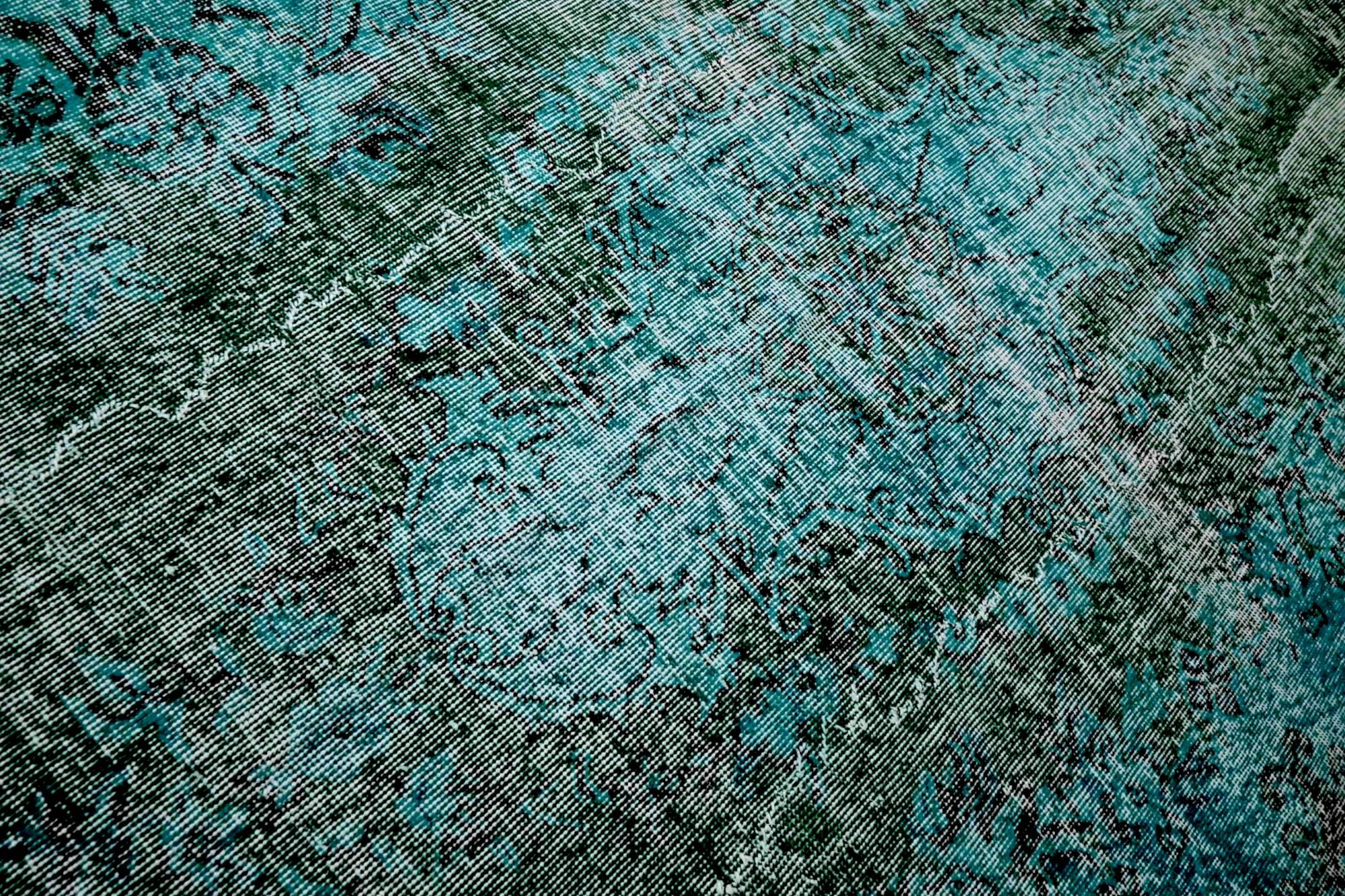 Statig turquoise vintage kleed - G565