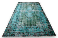 Statig turquoise vintage kleed - G565