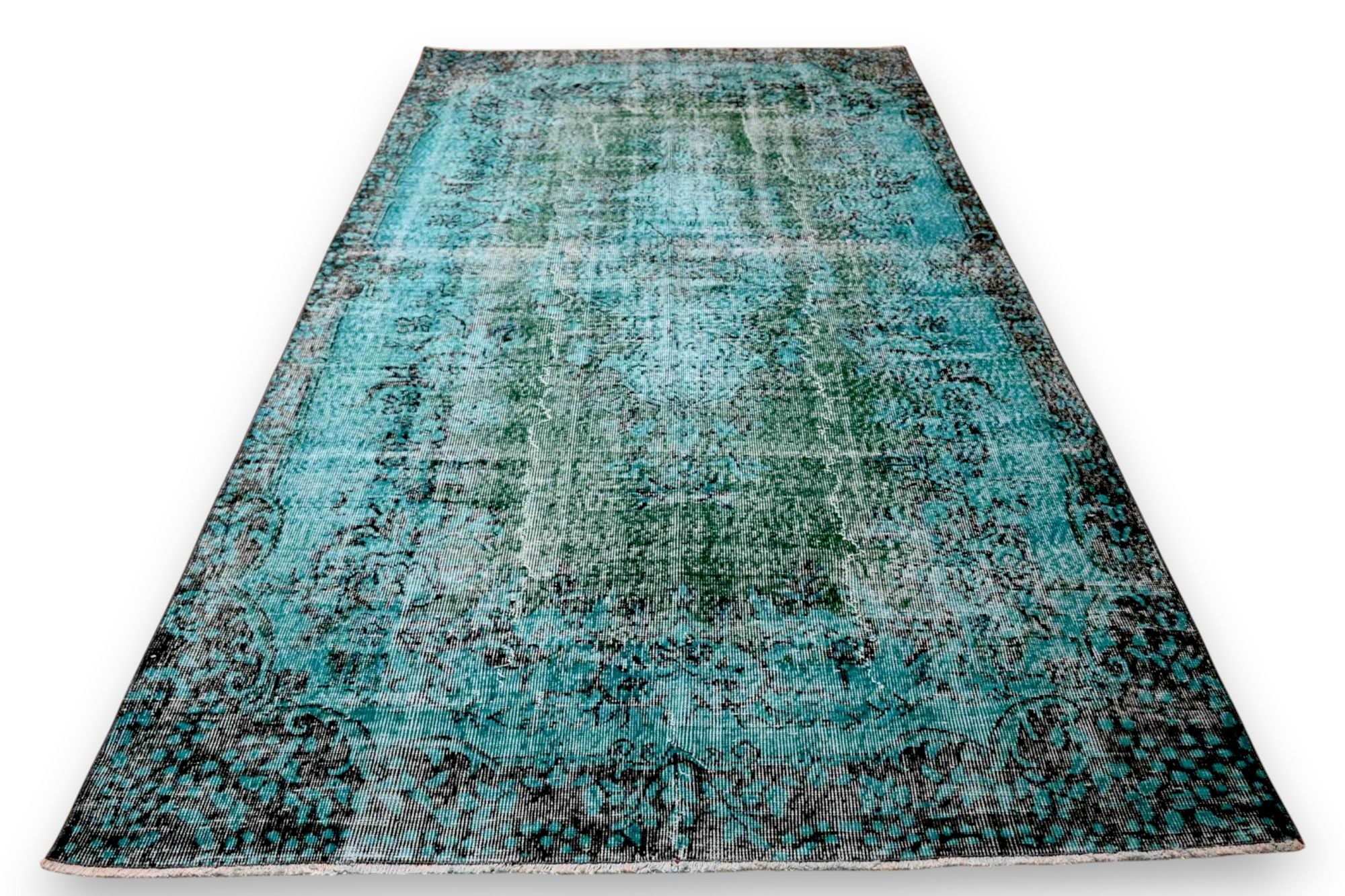 Statig turquoise vintage kleed - G565