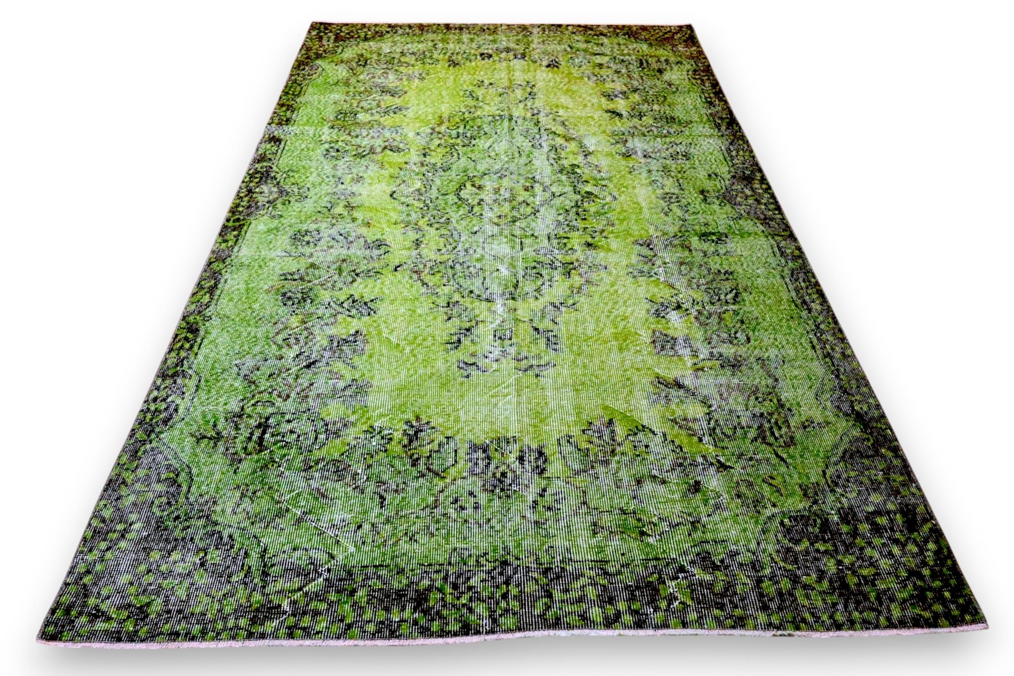 Statig groen vintage vloerkleed - G566