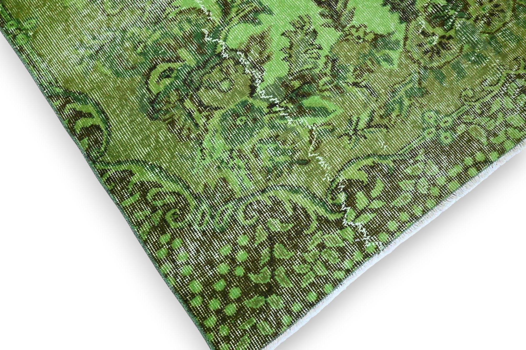 Vurig groen vintage vloerkleed - G576