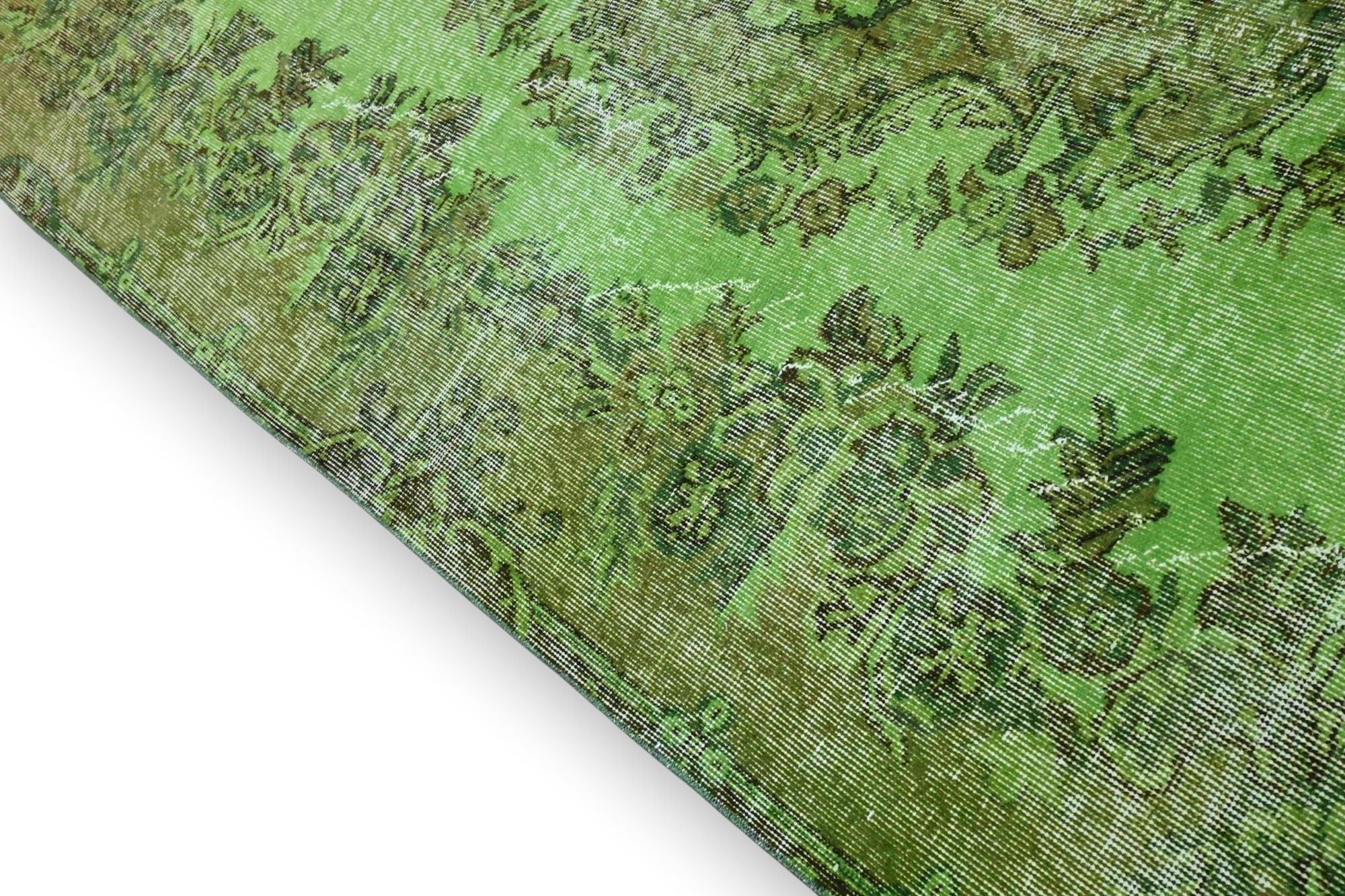 Vurig groen vintage vloerkleed - G576