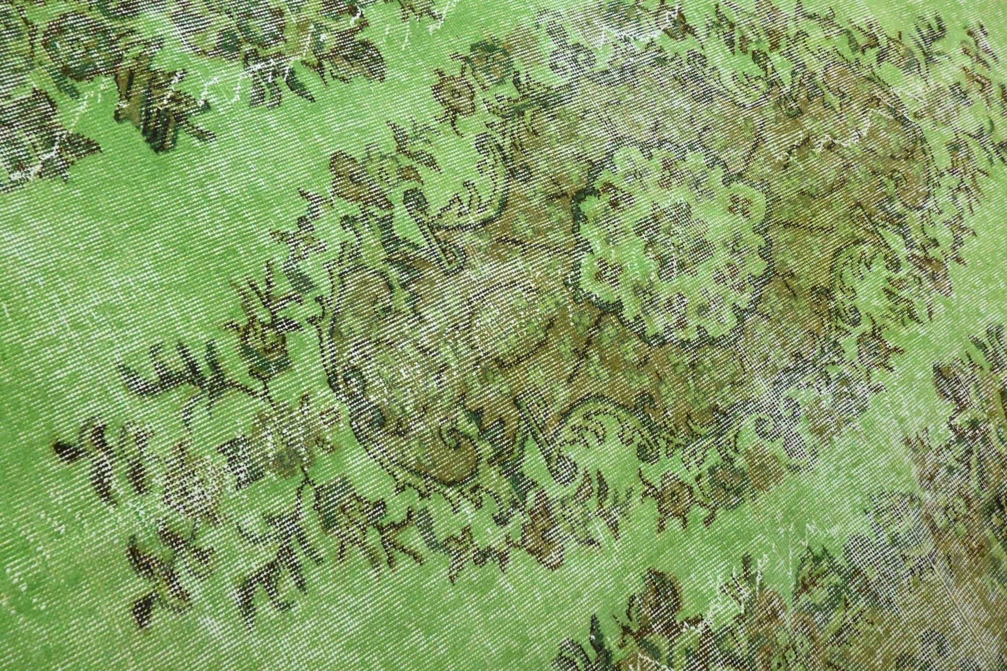 Vurig groen vintage vloerkleed - G576