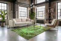 Vurig groen vintage vloerkleed - G576