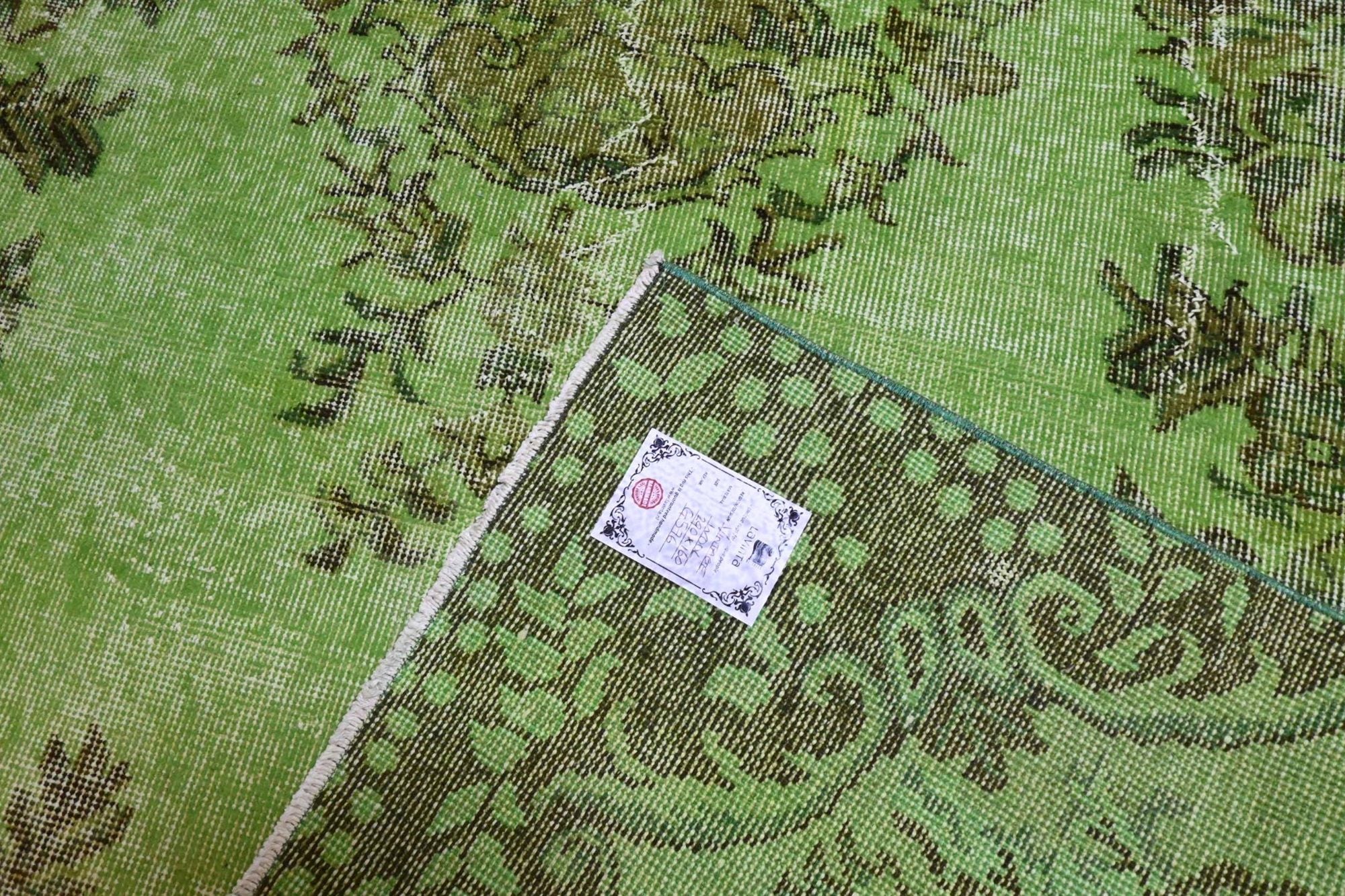 Vurig groen vintage vloerkleed - G576
