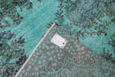 Helder turquoise vintage vloerkleed - G577
