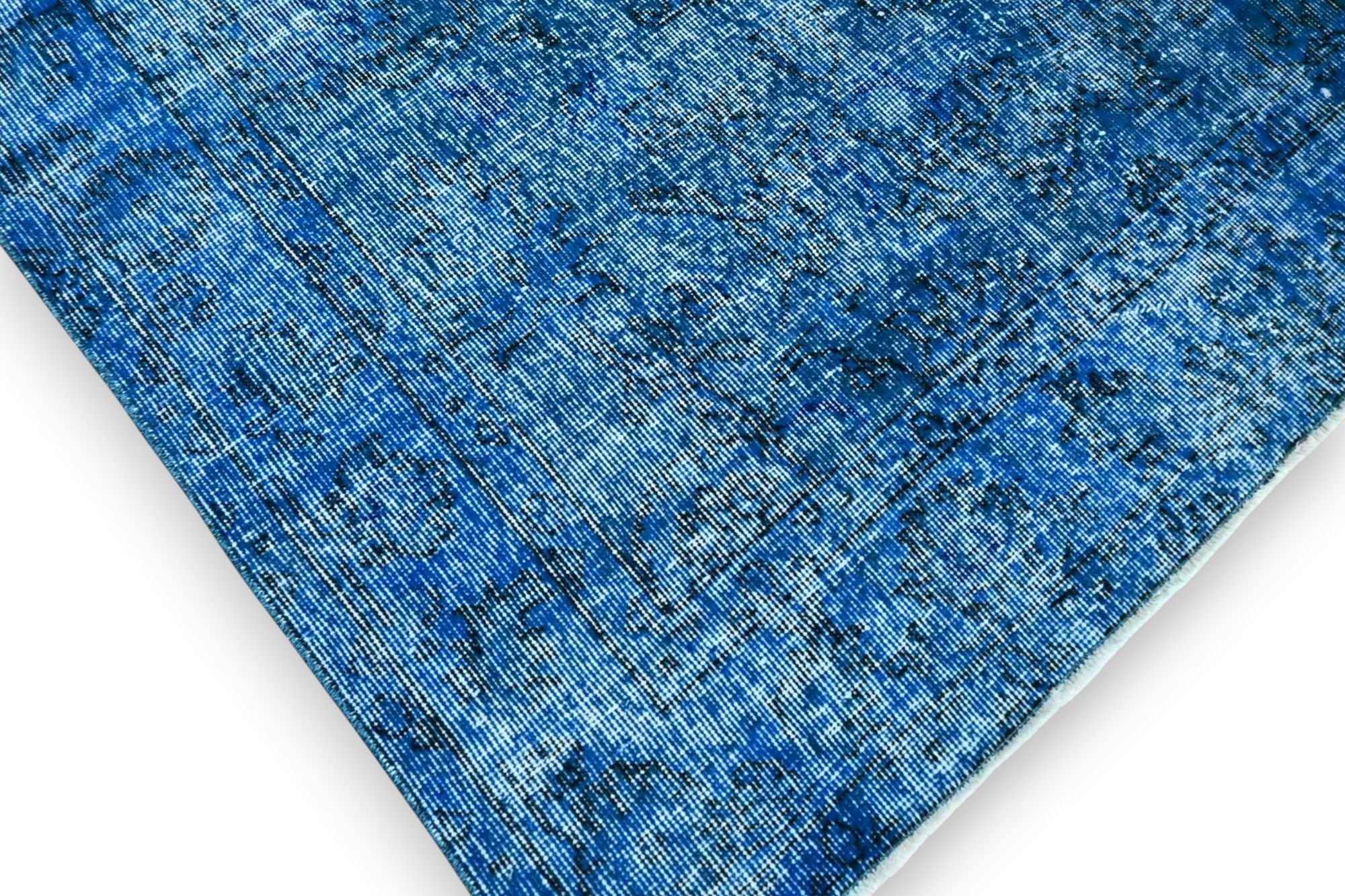Jeansblauw vintage vloerkleed - G578