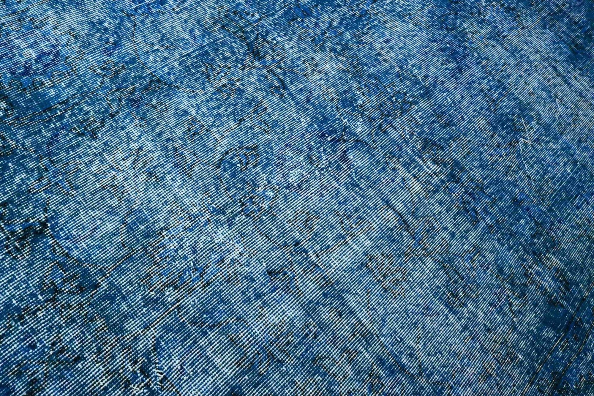 Jeansblauw vintage vloerkleed - G578