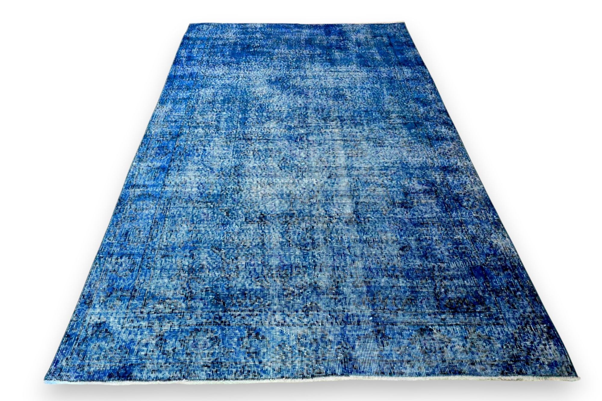 Jeansblauw vintage vloerkleed - G578