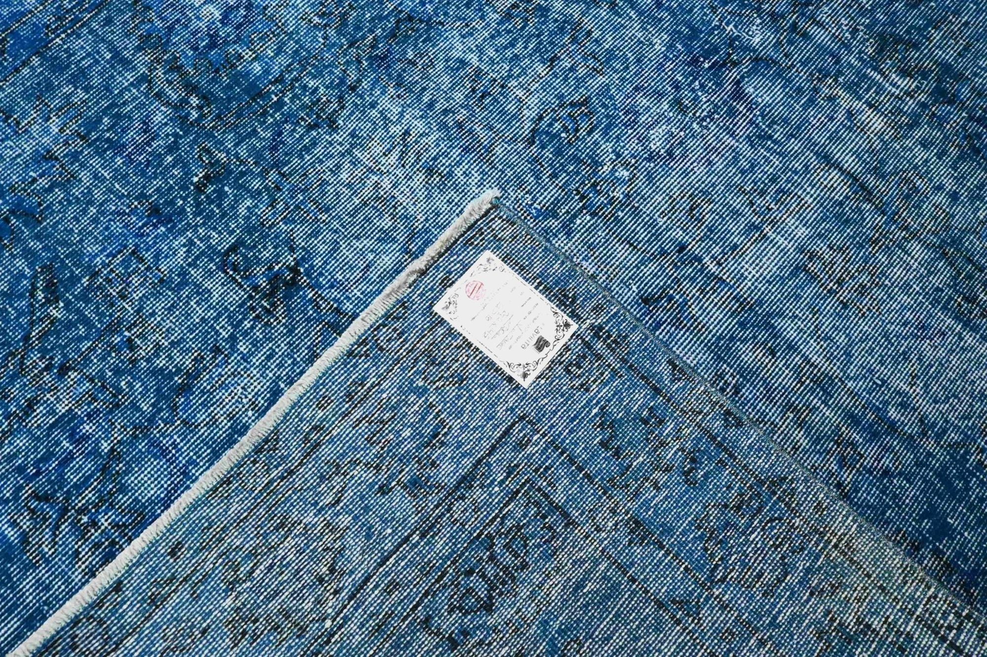 Jeansblauw vintage vloerkleed - G578