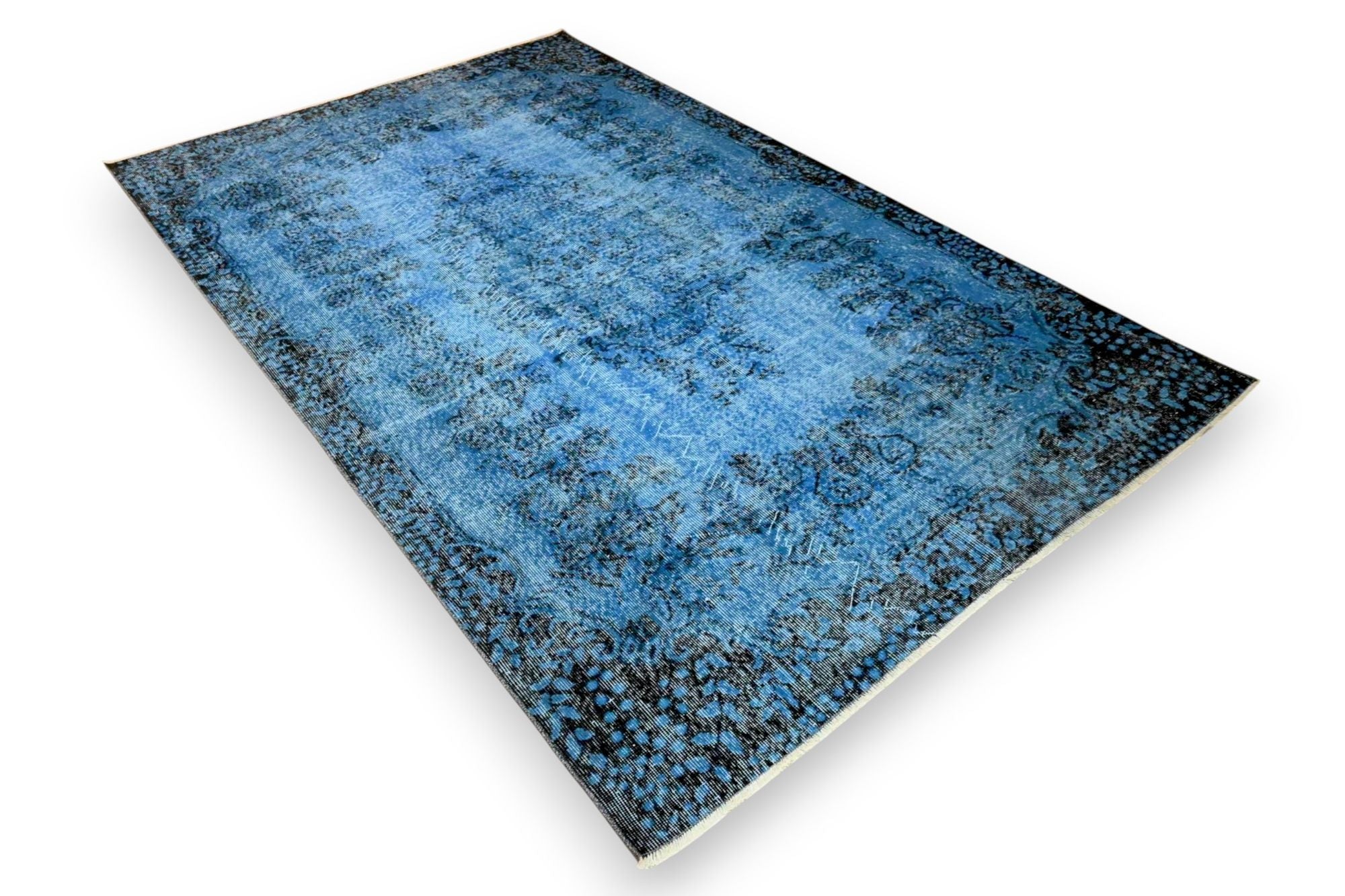 Blauw Vintage vloerkleed - G580