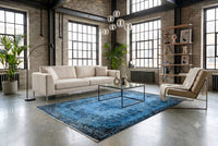 Blauw Vintage vloerkleed - G580