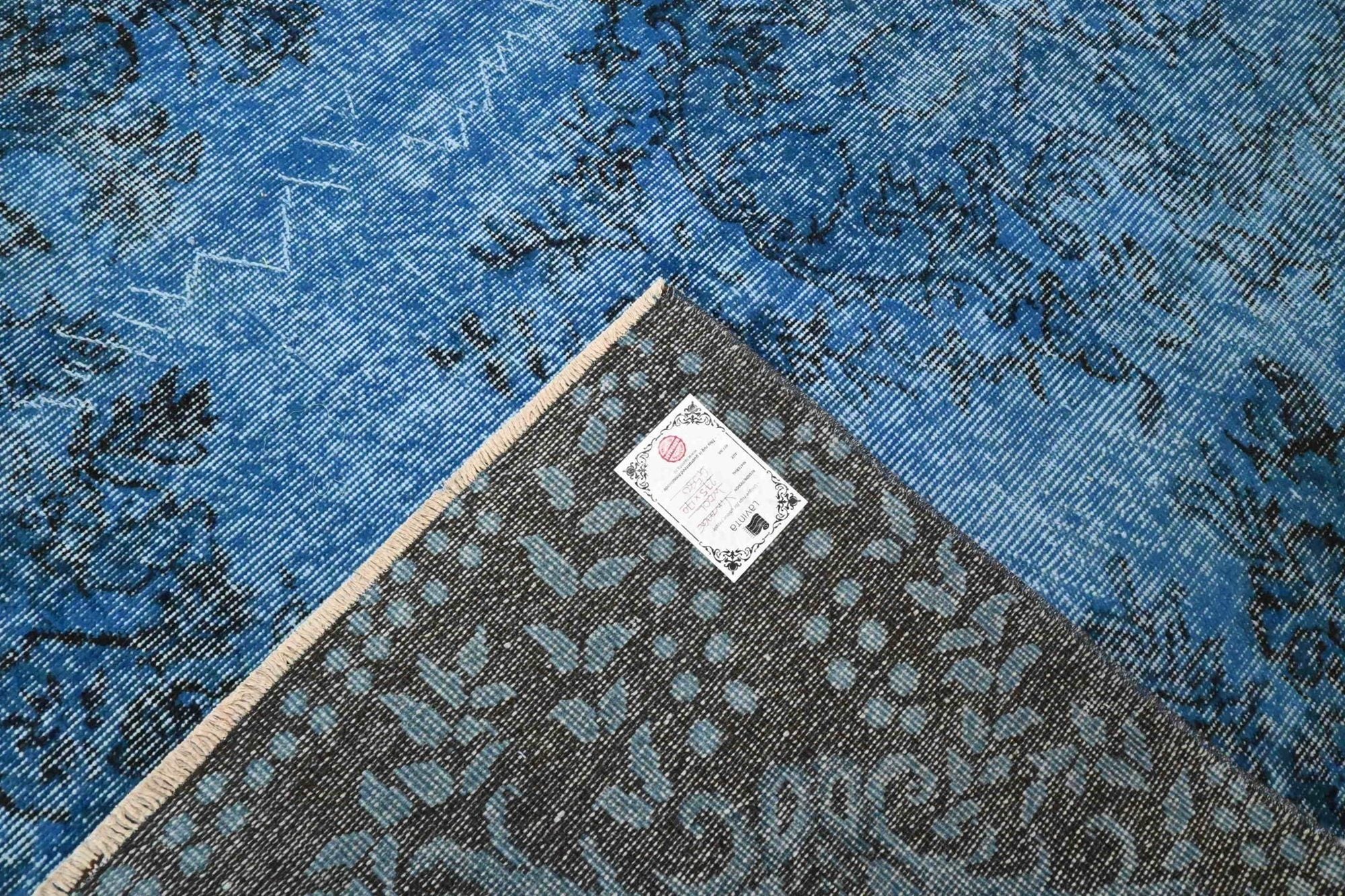 Blauw Vintage vloerkleed - G580