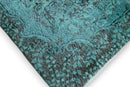 Donker turquoise vintage vloerkleed - G582