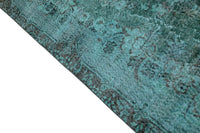 Donker turquoise vintage vloerkleed - G582