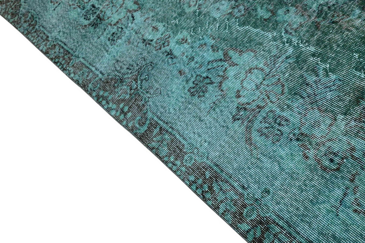Donker turquoise vintage vloerkleed - G582