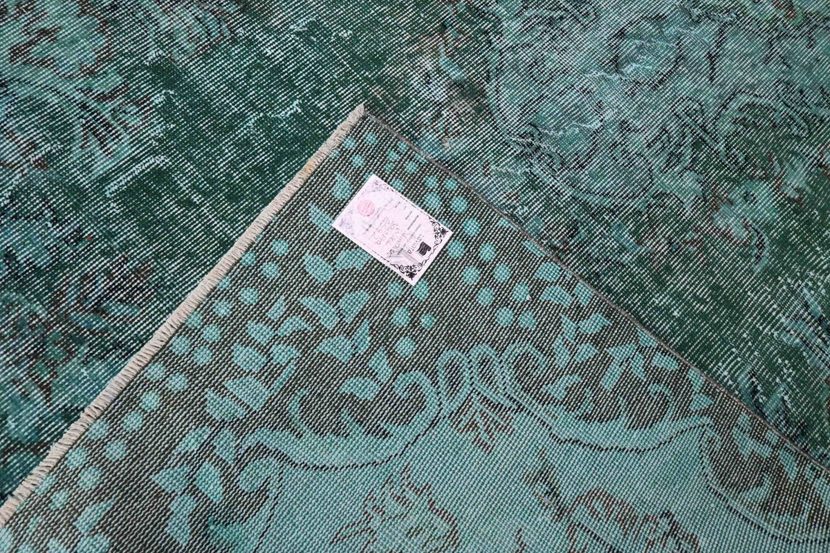 Donker turquoise vintage vloerkleed - G582