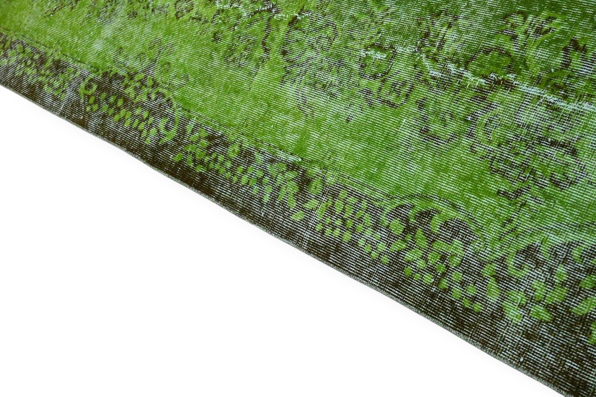 Sprankelend appelgroen vintage vloerkleed - G583