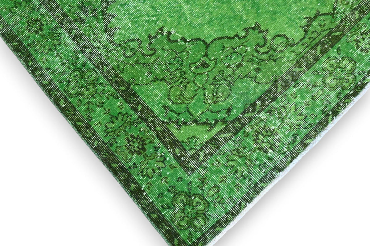 Diep bosgroen vintage vloerkleed - G585