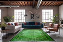 Diep bosgroen vintage vloerkleed - G585