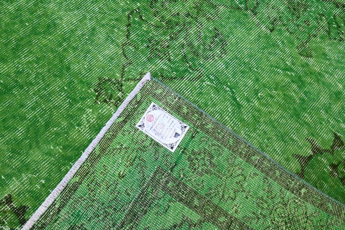 Diep bosgroen vintage vloerkleed - G585