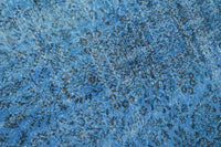 Helder korenblauw vintage vloerkleed - G592