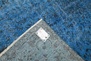 Helder korenblauw vintage vloerkleed - G592