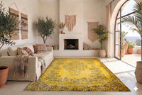 Warm goudgeel vintage vloerkleed - G593