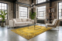 Warm goudgeel vintage vloerkleed - G593