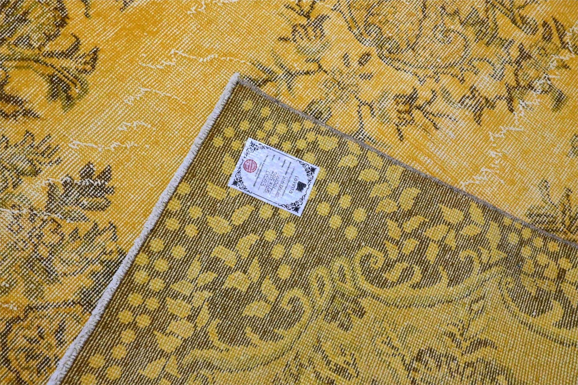Warm goudgeel vintage vloerkleed - G593