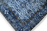 Diep indigoblauw vintage vloerkleed - G594