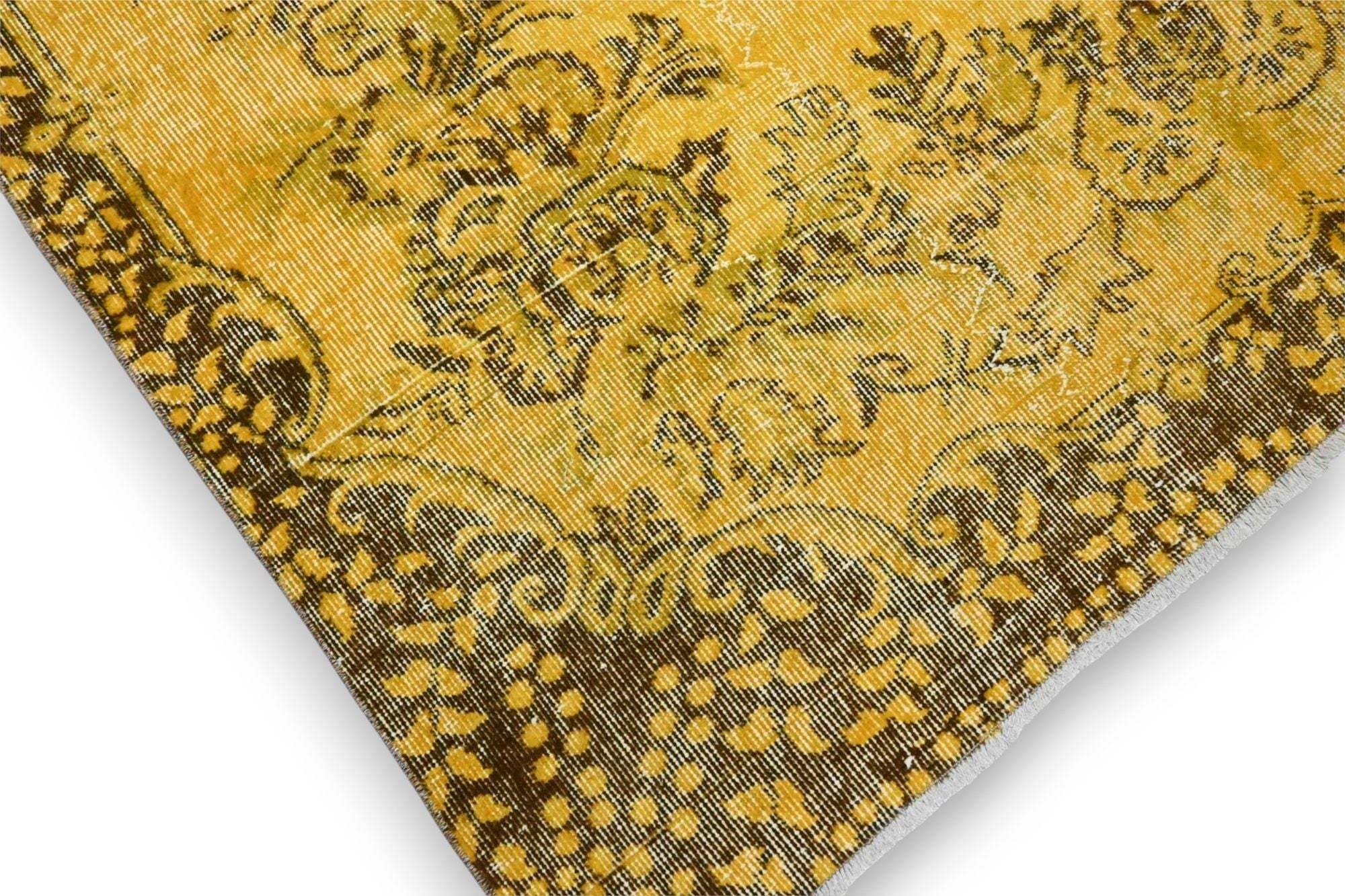Warm honinggeel vintage vloerkleed - G595