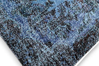 Rustig staalblauw vintage vloerkleed - G596