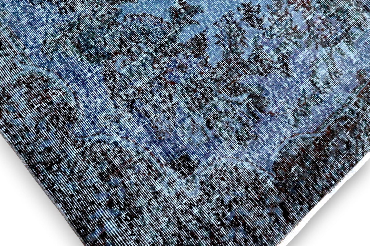 Rustig staalblauw vintage vloerkleed - G596