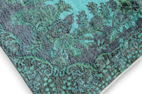 Diep turquoise vintage vloerkleed - G597