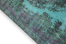 Diep turquoise vintage vloerkleed - G597